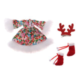 Maxbell Doll Christmas Outfit Plush Dress Shoes Suit for 12" Blythe Dolls Clothes #2