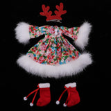 Maxbell Doll Christmas Outfit Plush Dress Shoes Suit for 12" Blythe Dolls Clothes #2