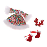 Maxbell Doll Christmas Outfit Plush Dress Shoes Suit for 12" Blythe Dolls Clothes #2