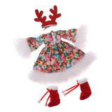 Maxbell Doll Christmas Outfit Plush Dress Shoes Suit for 12" Blythe Dolls Clothes #2