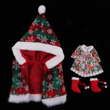 Maxbell Doll Christmas Outfit Cape Coat Dress Boots Suit for 12" Blythe Doll Clothes