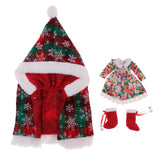 Maxbell Doll Christmas Outfit Cape Coat Dress Boots Suit for 12" Blythe Doll Clothes