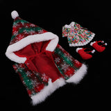 Maxbell Doll Christmas Outfit Cape Coat Dress Boots Suit for 12" Blythe Doll Clothes