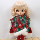 Maxbell Doll Christmas Outfit Cape Coat Dress Boots Suit for 12" Blythe Doll Clothes