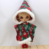 Maxbell Doll Christmas Outfit Cape Coat Dress Boots Suit for 12" Blythe Doll Clothes