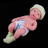Maxbell 25cm Soft Vinyl Realistic Infant Newborn Baby Doll Kids Toy in Green Clothes