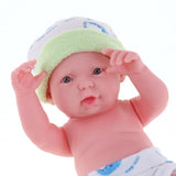 Maxbell 25cm Soft Vinyl Realistic Infant Newborn Baby Doll Kids Toy in Green Clothes