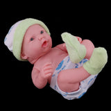 Maxbell 25cm Soft Vinyl Realistic Infant Newborn Baby Doll Kids Toy in Green Clothes