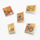 Maxbell 5 Pieces 1/12 Dollhouse Miniature Page-turning Books Room Bookshelf Decor