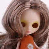 Maxbell Set of Making Parts Makeup Faceplate Doll Body And Curly Wig For Mini Blythe