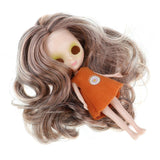 Maxbell Set of Making Parts Makeup Faceplate Doll Body And Curly Wig For Mini Blythe