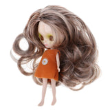 Maxbell Set of Making Parts Makeup Faceplate Doll Body And Curly Wig For Mini Blythe