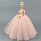 Maxbell Fashion Strapless Wedding Dress Princess Skirt for 1/6 Doll Accs Pink
