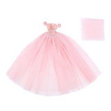 Maxbell Fashion Strapless Wedding Dress Princess Skirt for 1/6 Doll Accs Pink