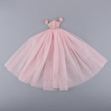 Maxbell Fashion Strapless Wedding Dress Princess Skirt for 1/6 Doll Accs Pink