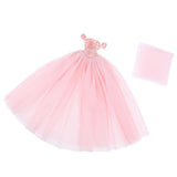 Maxbell Fashion Strapless Wedding Dress Princess Skirt for 1/6 Doll Accs Pink