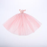 Maxbell Fashion Strapless Wedding Dress Princess Skirt for 1/6 Doll Accs Pink