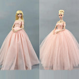 Maxbell Fashion Strapless Wedding Dress Princess Skirt for 1/6 Doll Accs Pink