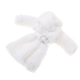 Maxbell Fashion Long Plush Coat with Belt White Casual Outfits for 1/6 Doll DIY Accs - Aladdin Shoppers