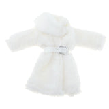 Maxbell Fashion Long Plush Coat with Belt White Casual Outfits for 1/6 Doll DIY Accs - Aladdin Shoppers