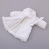 Maxbell Fashion Long Plush Coat with Belt White Casual Outfits for 1/6 Doll DIY Accs - Aladdin Shoppers