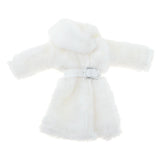 Maxbell Fashion Long Plush Coat with Belt White Casual Outfits for 1/6 Doll DIY Accs - Aladdin Shoppers