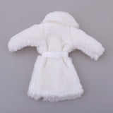 Maxbell Fashion Long Plush Coat with Belt White Casual Outfits for 1/6 Doll DIY Accs - Aladdin Shoppers