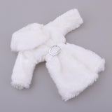 Maxbell Fashion Long Plush Coat with Belt White Casual Outfits for 1/6 Doll DIY Accs - Aladdin Shoppers