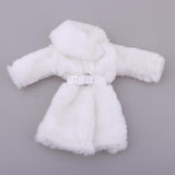 Maxbell Fashion Long Plush Coat with Belt White Casual Outfits for 1/6 Doll DIY Accs - Aladdin Shoppers