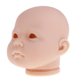 Maxbell 20inch Vinyl Unpainted Reborn Doll Head Mold Kits with Eyes DIY Making Accs