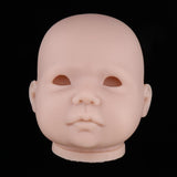 Maxbell 20inch Vinyl Unpainted Reborn Doll Head Mold Kits with Eyes DIY Making Accs