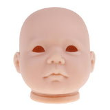 Maxbell 20inch Vinyl Unpainted Reborn Doll Head Mold Kits with Eyes DIY Making Accs