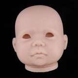 Maxbell 20inch Vinyl Unpainted Reborn Doll Head Mold Kits with Eyes DIY Making Accs