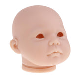 Maxbell 20inch Vinyl Unpainted Reborn Doll Head Mold Kits with Eyes DIY Making Accs