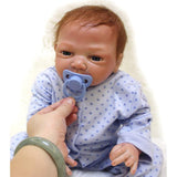 Maxbell Real Life 18inch Reborn Doll Kits Vinyl Newborn Baby Doll with Rooting Hair, Clothes, Magnetic Pacifier, Nursing Bottle - Aladdin Shoppers