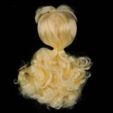 Maxbell Doll Wig Golden Long Curly Hair With Head Scalp Shell Kit For 12inch Blythe