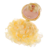 Maxbell Doll Wig Golden Long Curly Hair With Head Scalp Shell Kit For 12inch Blythe