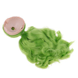 Maxbell Long Curly Wig with Head Scalp Shell for 1/6 Blythe Doll DIY Accs Green
