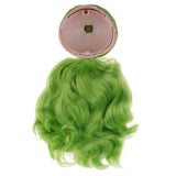 Maxbell Long Curly Wig with Head Scalp Shell for 1/6 Blythe Doll DIY Accs Green