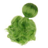 Maxbell Long Curly Wig with Head Scalp Shell for 1/6 Blythe Doll DIY Accs Green