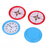 Maxbell 4 Pieces Resin Miniature Furniture Round Wall Clock Dollhouse Decoration Accessories Decor Toy Gift -Red & Blue - Aladdin Shoppers