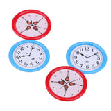 Maxbell 4 Pieces Resin Miniature Furniture Round Wall Clock Dollhouse Decoration Accessories Decor Toy Gift -Red & Blue - Aladdin Shoppers