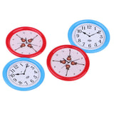 Maxbell 4 Pieces Resin Miniature Furniture Round Wall Clock Dollhouse Decoration Accessories Decor Toy Gift -Red & Blue - Aladdin Shoppers