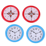 Maxbell 4 Pieces Resin Miniature Furniture Round Wall Clock Dollhouse Decoration Accessories Decor Toy Gift -Red & Blue - Aladdin Shoppers