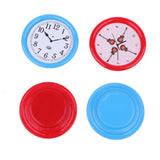 Maxbell 4 Pieces Resin Miniature Furniture Round Wall Clock Dollhouse Decoration Accessories Decor Toy Gift -Red & Blue - Aladdin Shoppers