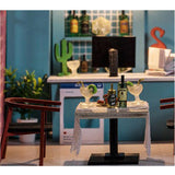 Maxbell 1:24 DIY Miniature Dollhouse Doll House Furnitures Kids Gift -Pink Cafe