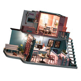 Maxbell 1:24 DIY Miniature Dollhouse Doll House Furnitures Kids Gift -Pink Cafe