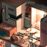 Maxbell 1:24 DIY Miniature Dollhouse Doll House Furnitures Kids Gift -Pink Cafe