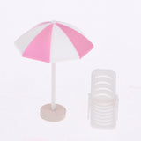 Maxbell 5 Set Miniature Deck Chair Beach Umbrella Dollhouse Colorful Scenes Decor / Photography Props - Aladdin Shoppers