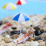 Maxbell 5 Set Miniature Deck Chair Beach Umbrella Dollhouse Colorful Scenes Decor / Photography Props - Aladdin Shoppers